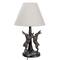 Hello Honey® 18.5" Brown & Natural Bunny Rabbit Table Lamp with Linen Empire Shade